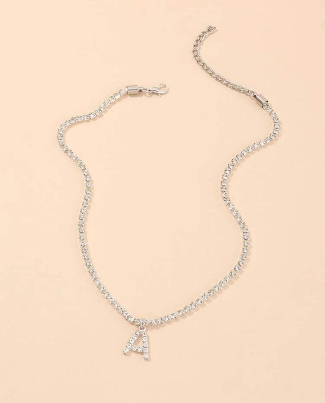 Cubic Zirconia Letter Charm
