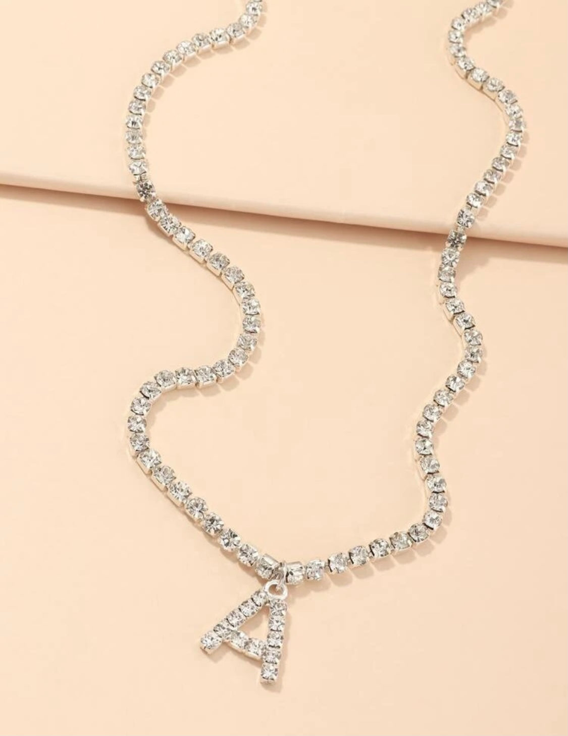 Cubic Zirconia Letter Charm