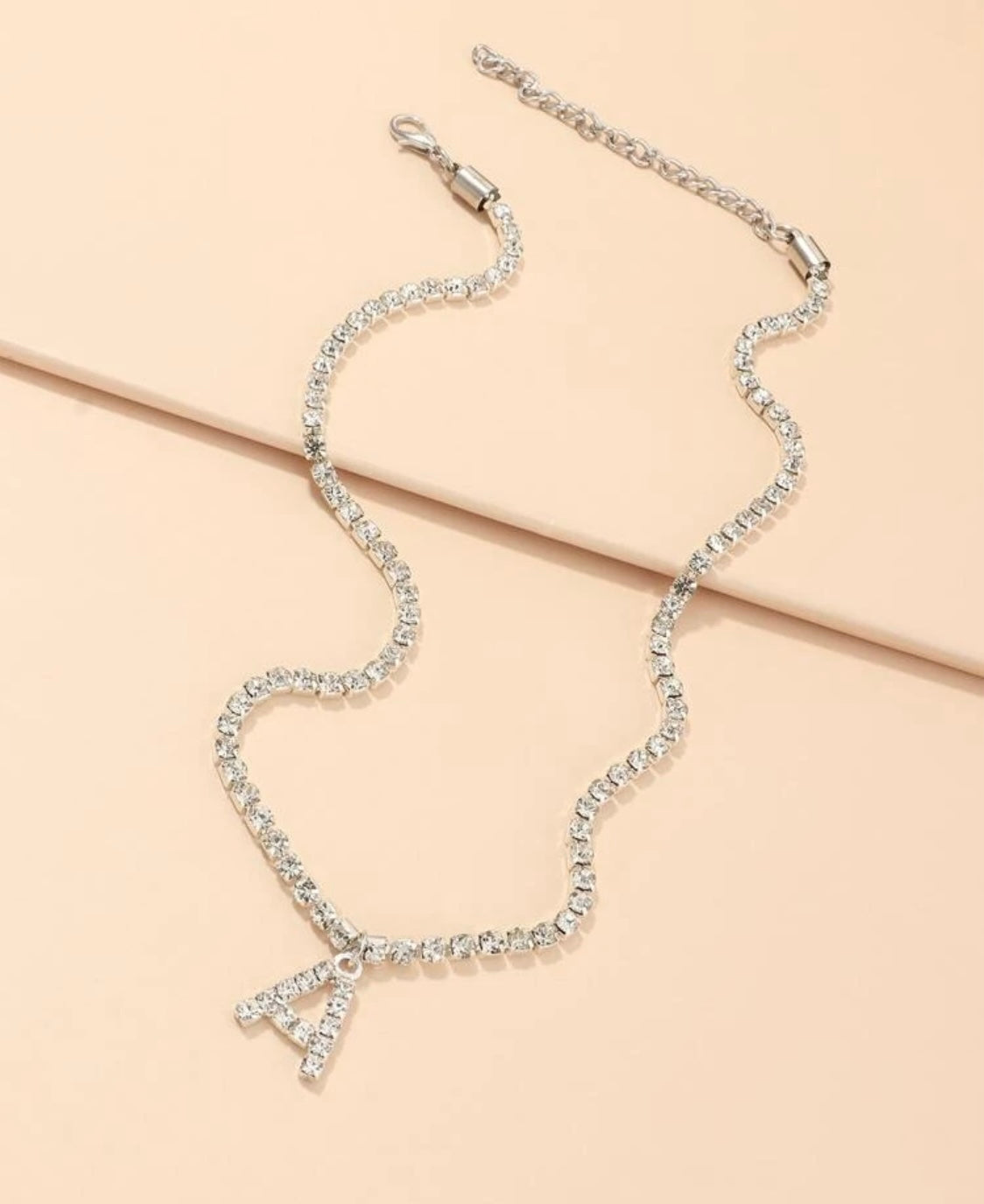 Cubic Zirconia Letter Charm
